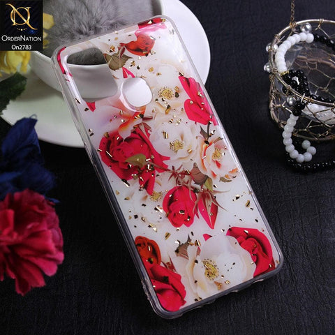 Samsung Galaxy A21s - Design 7 - Stylish Bling Gold Fiber Foil Soft Case