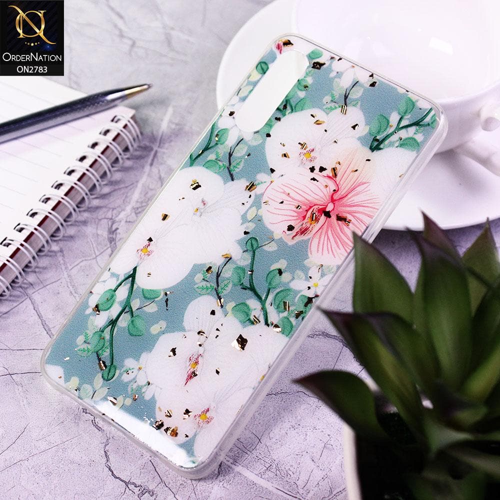 Samsung Galaxy A50s Cover - Design 3 - Stylish Bling Gold Fiber Foil Soft Case