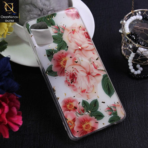 Oppo A52 - Design 1 - Stylish Bling Gold Fiber Foil Soft Case