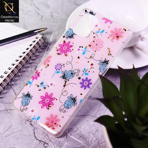 Samsung Galaxy A71 Cover - Design 4 - Stylish Bling Gold Fiber Foil Soft Case