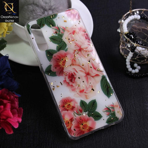 Vivo S1 - Design 1 - Stylish Bling Gold Fiber Foil Soft Case