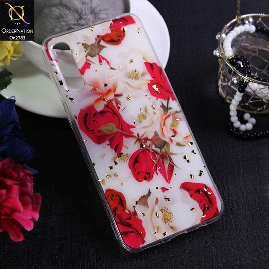 Vivo S1 - Design 7 - Stylish Bling Gold Fiber Foil Soft Case