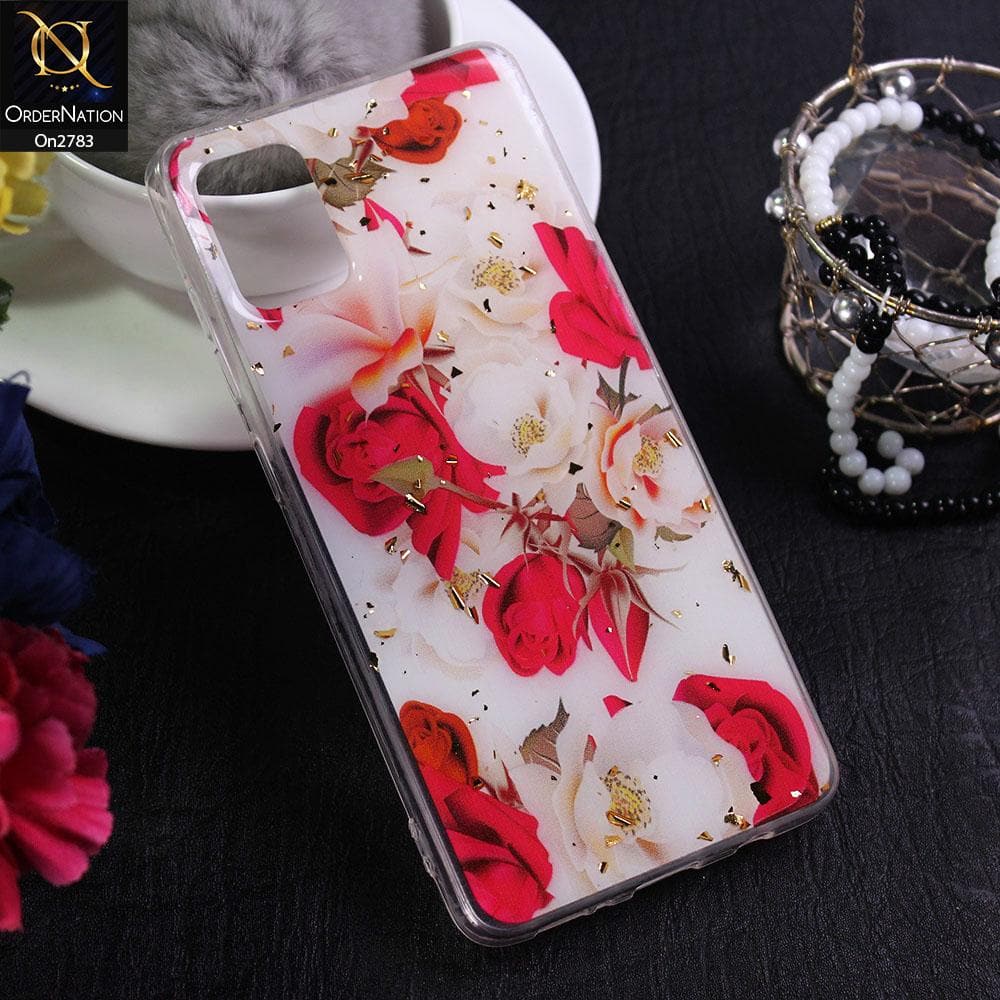 Samsung Galaxy A31 - Design 7 - Stylish Bling Gold Fiber Foil Soft Case
