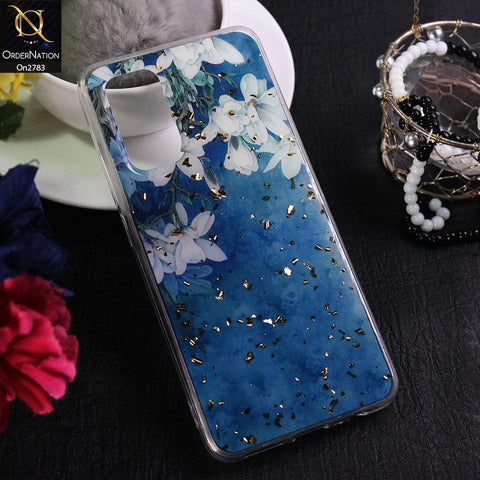 Vivo V19 - Design 2 - Stylish Bling Gold Fiber Foil Soft Case