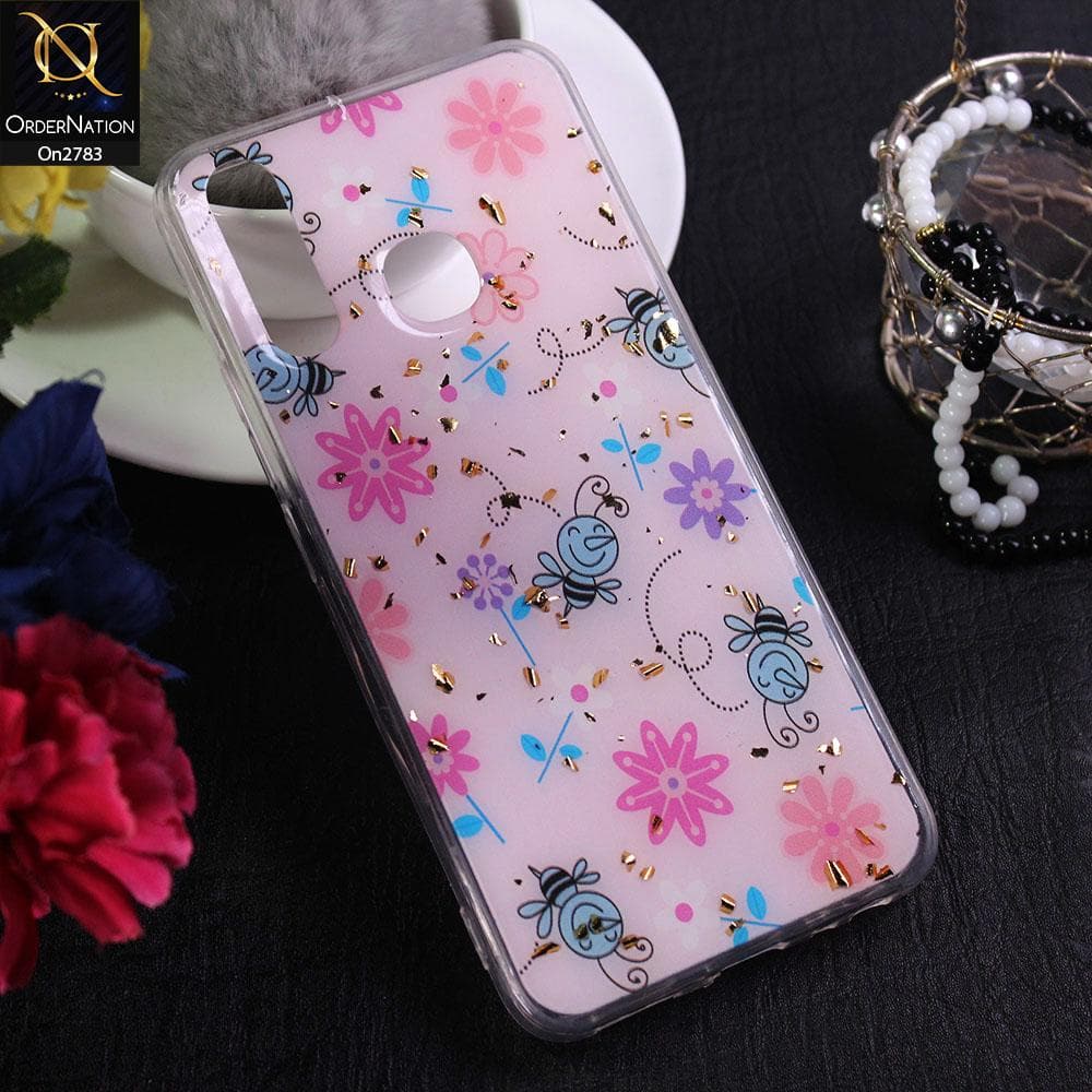 Vivo Y17 - Design 4 - Stylish Bling Gold Fiber Foil Soft Case