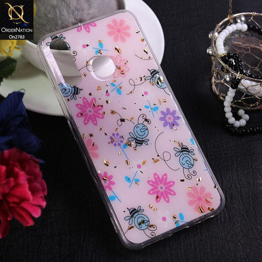 Vivo Y17 - Design 4 - Stylish Bling Gold Fiber Foil Soft Case