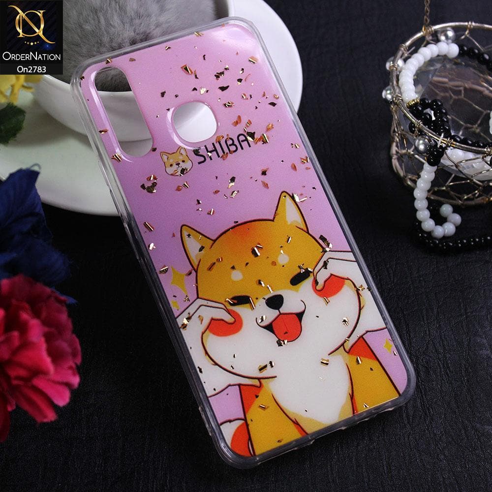 Vivo Y17 - Design 6 - Stylish Bling Gold Fiber Foil Soft Case