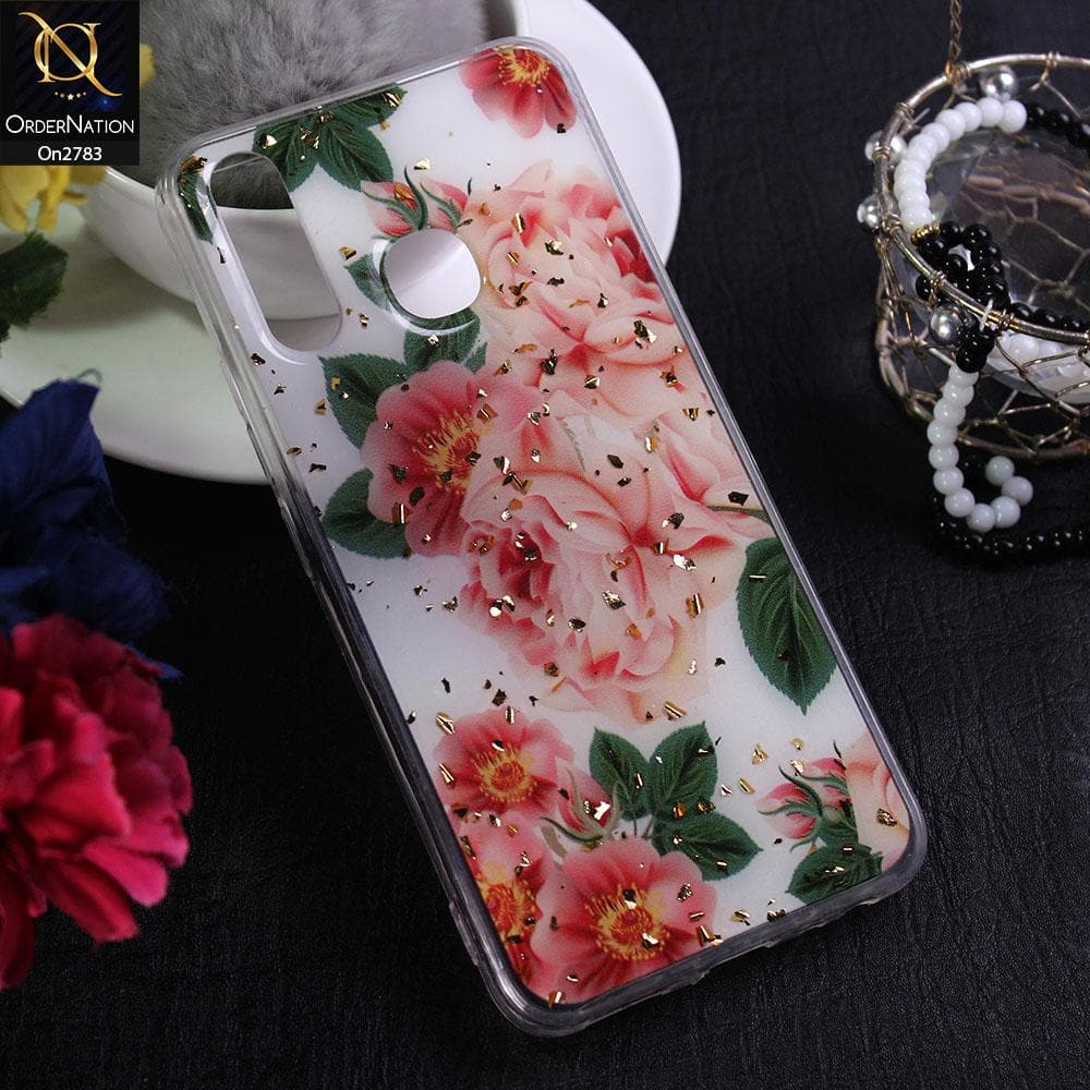 Vivo Y19 - Design 1 - Stylish Bling Gold Fiber Foil Soft Case