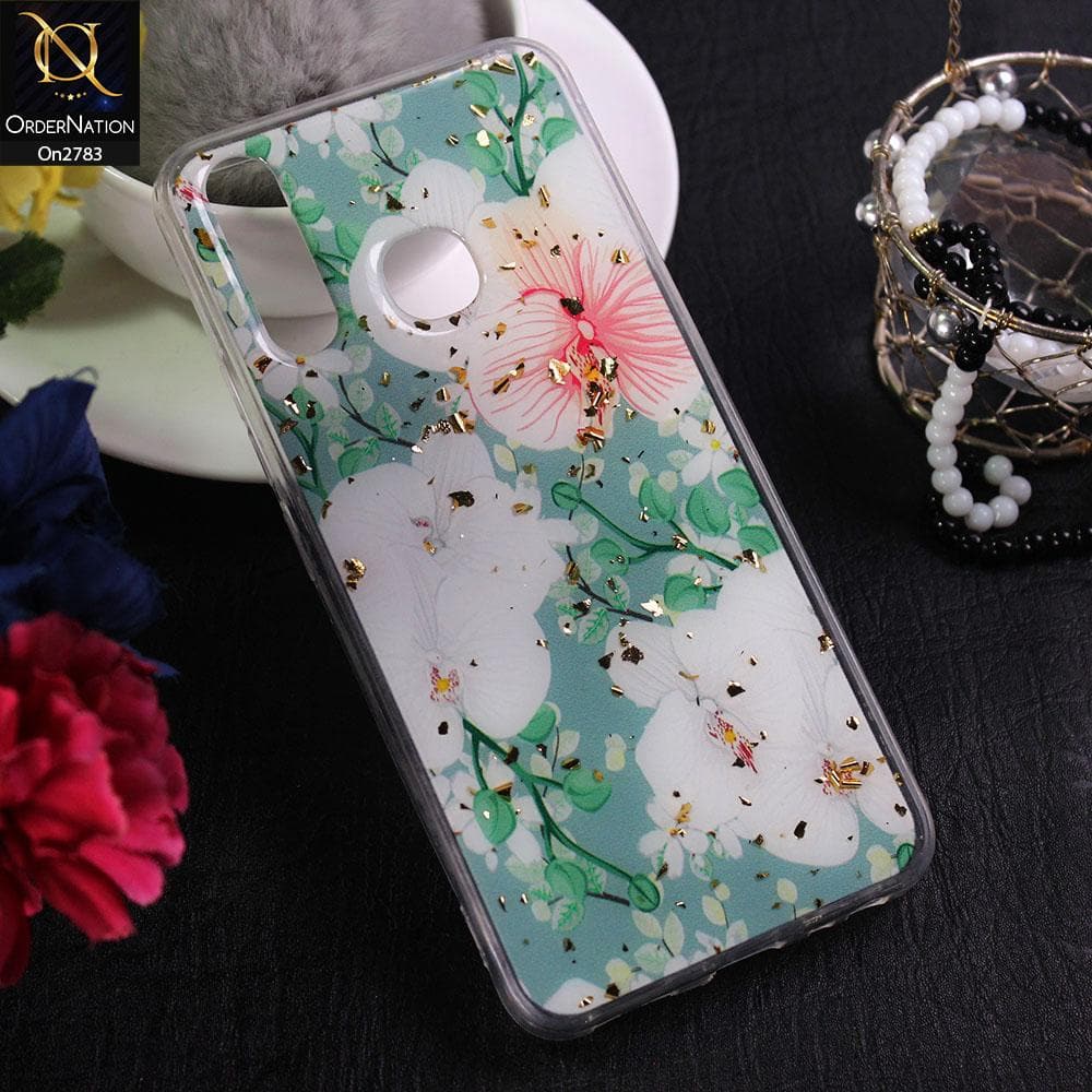 Vivo Y19 - Design 3 - Stylish Bling Gold Fiber Foil Soft Case