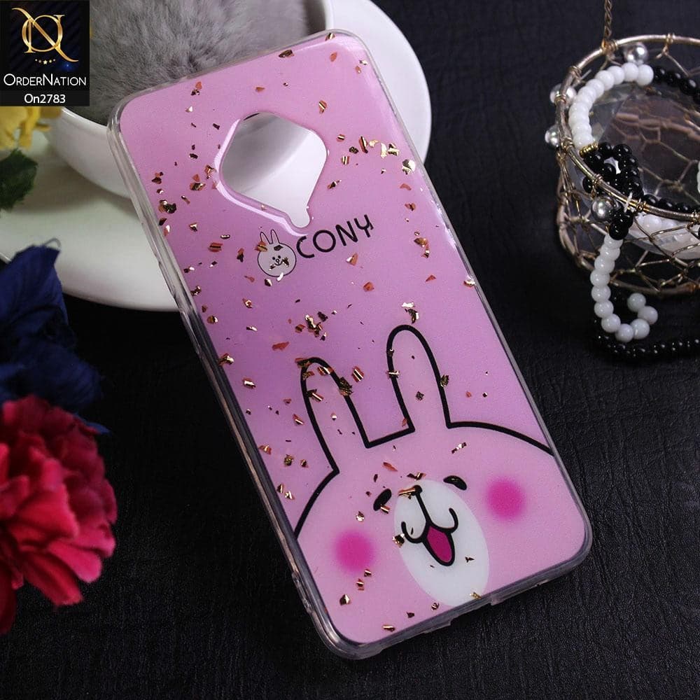 Vivo Y51 2020 - Design 5 - Stylish Bling Gold Fiber Foil Soft Case