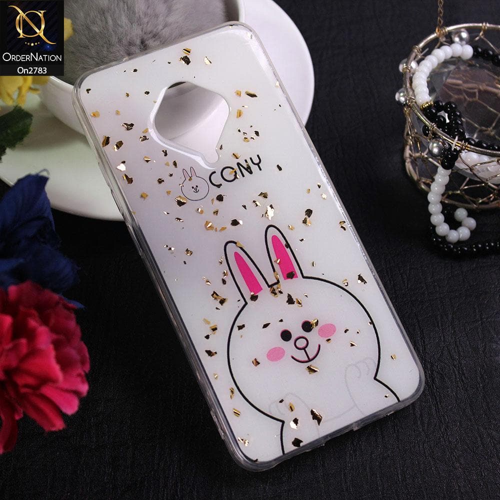 Vivo S1 Pro - Design 9 - Stylish Bling Gold Fiber Foil Soft Case