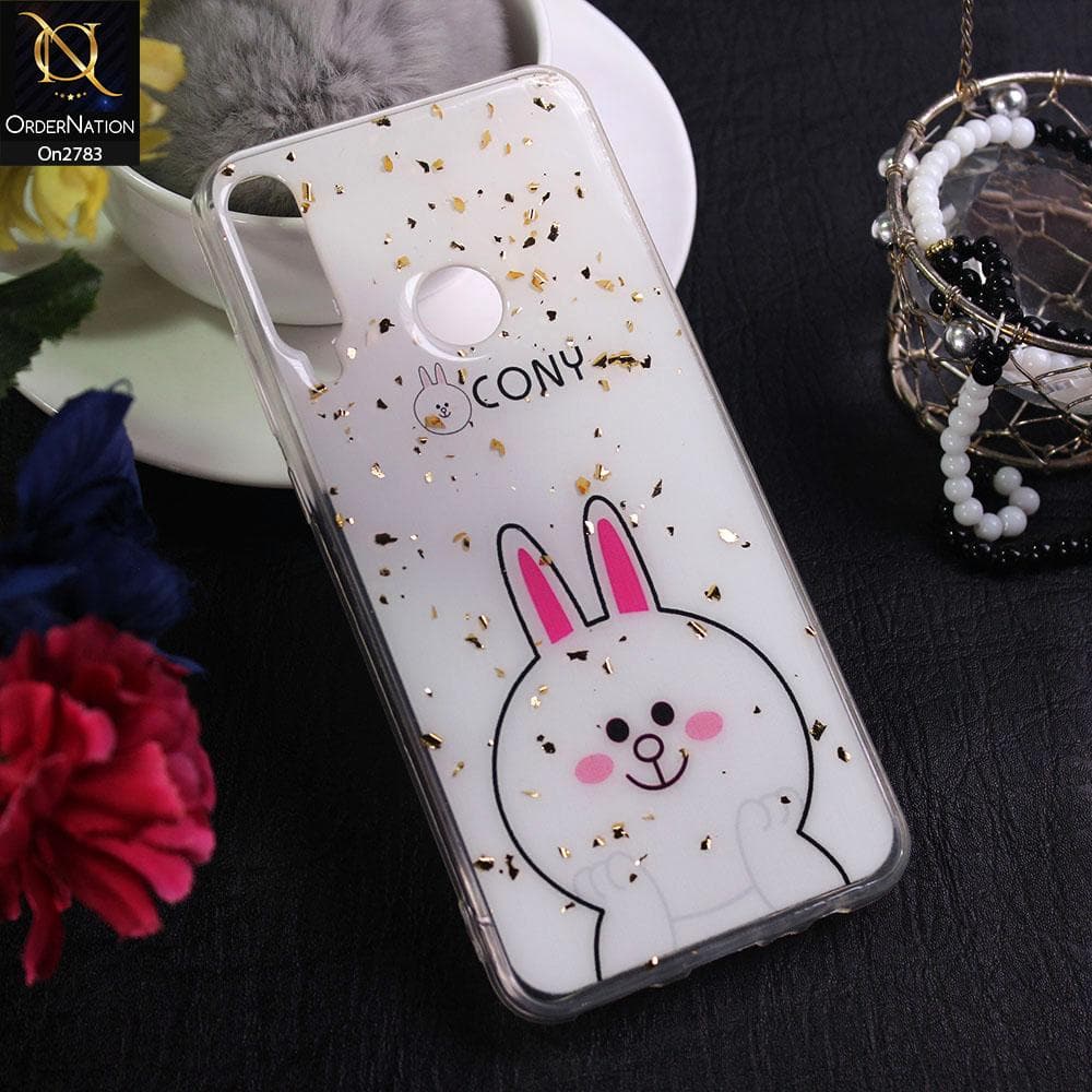 Huawei Y6p - Design 9 - Stylish Bling Gold Fiber Foil Soft Case