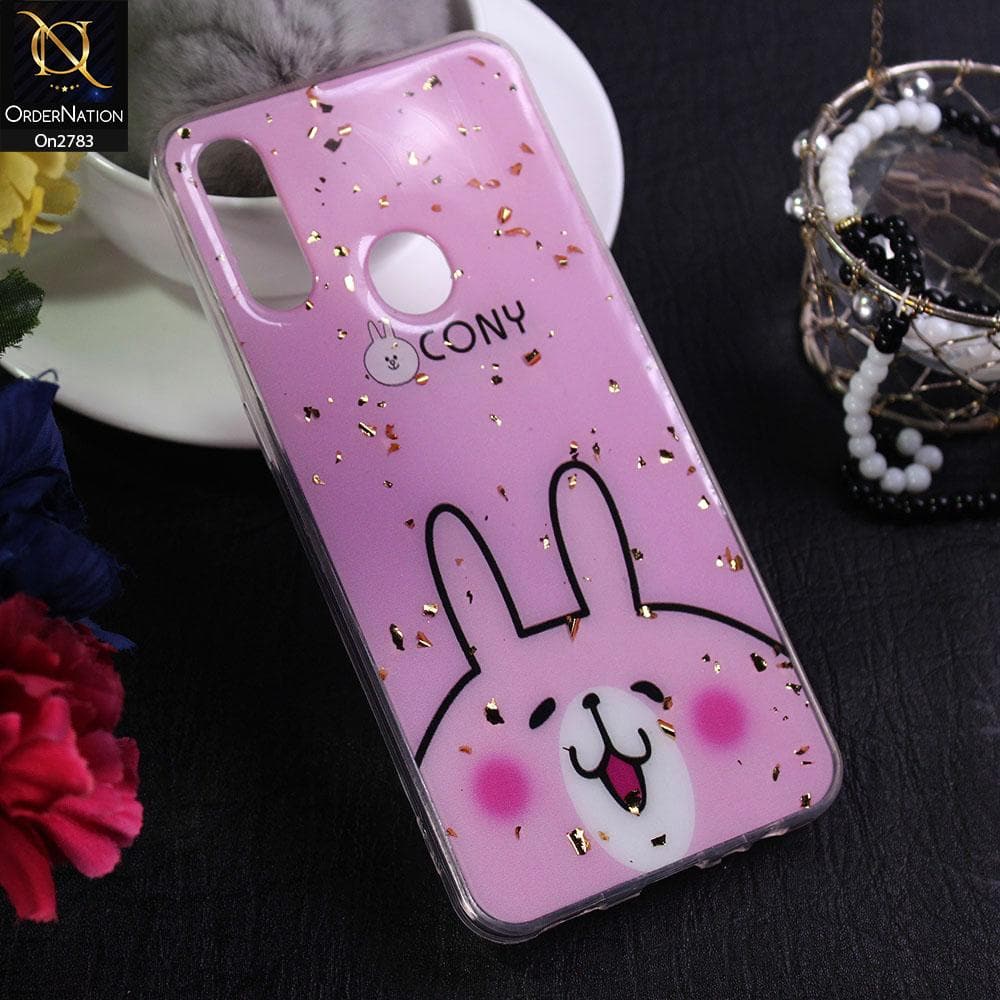 Huawei Y7P - Design 5 - Stylish Bling Gold Fiber Foil Soft Case
