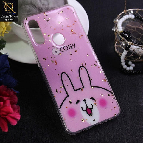 Huawei Y7P - Design 5 - Stylish Bling Gold Fiber Foil Soft Case