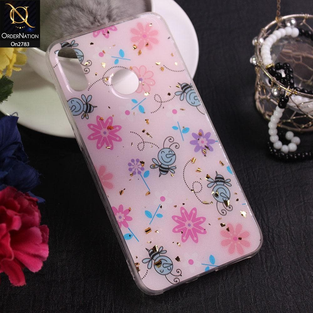 Huawei Y7 Prime 2019 / Y7 2019 / Y7 Pro 2019 - Design 4 - Stylish Bling Gold Fiber Foil Soft Case