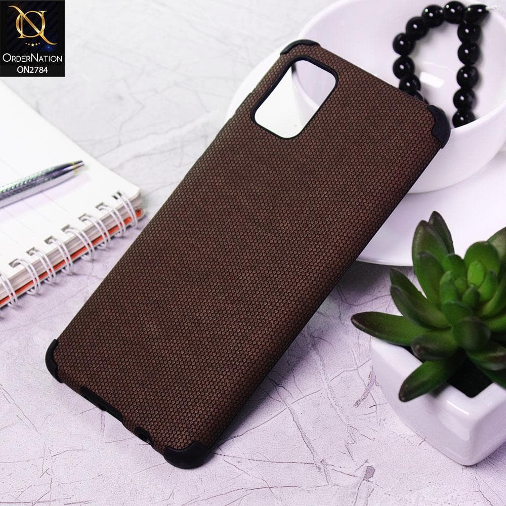 Samsung Galaxy A51 Cover - Brown - Leather Jeans Texture Soft Case