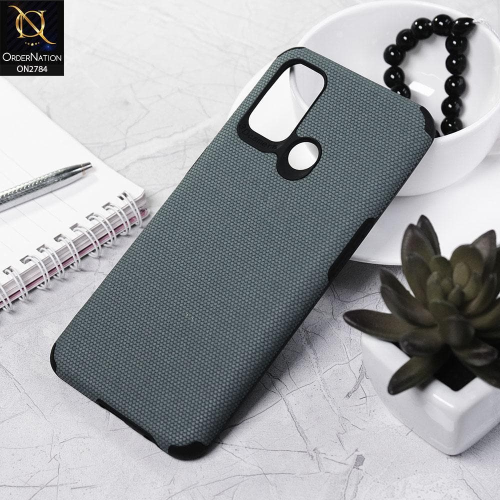 Oppo A53 Cover - Blue - Leather Jeans Texture Soft Case