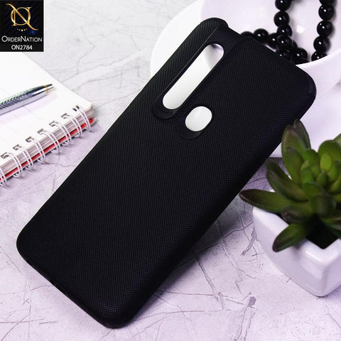Tecno Camon 15 Pro Cover - Black - Leather Jeans Texture Soft Case