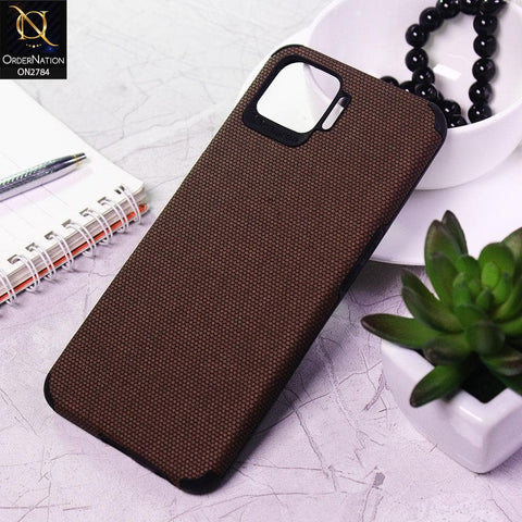 Oppo A73 Cover - Brown - Leather Jeans Texture Soft Case
