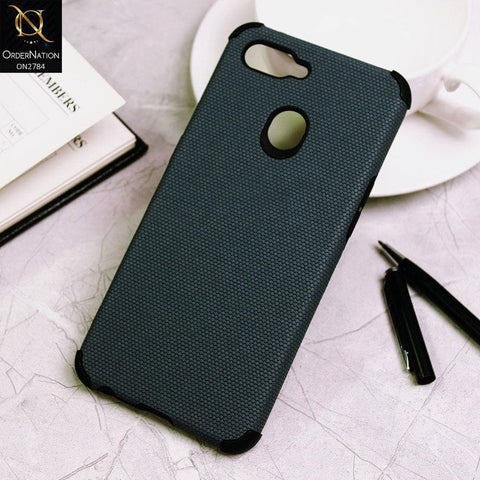 Oppo F9 / F9 Pro Cover - Blue - Leather Jeans Texture Soft Case