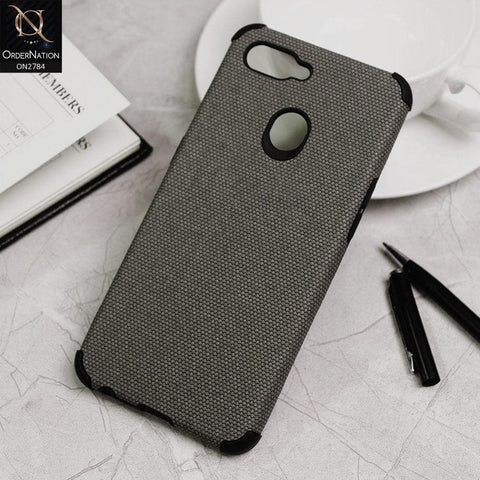 Realme 2 Pro Cover - Gray - Leather Jeans Texture Soft Case