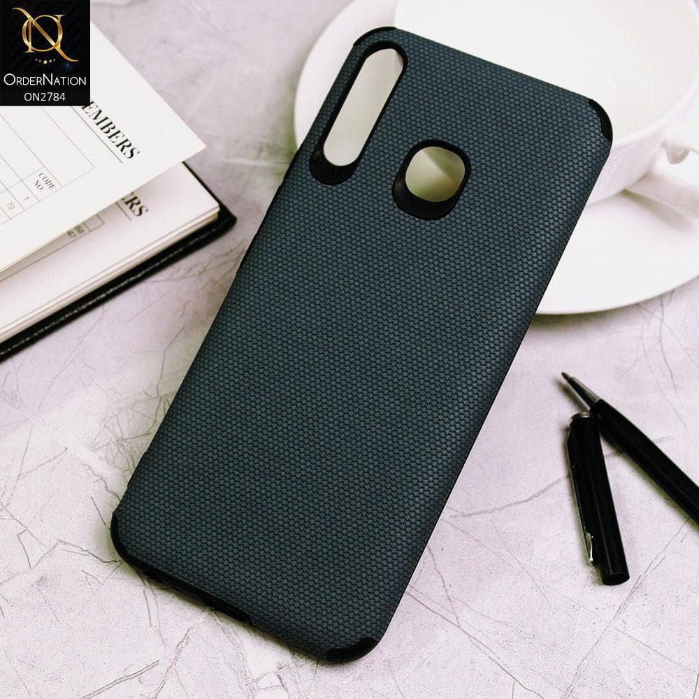 Infinix Hot 8 Cover - Blue - Leather Jeans Texture Soft Case