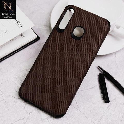 Tecno Spark 4 Cover - Brown - Leather Jeans Texture Soft Case