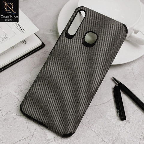 Infinix Hot 8 Lite Cover - Gray - Leather Jeans Texture Soft Case