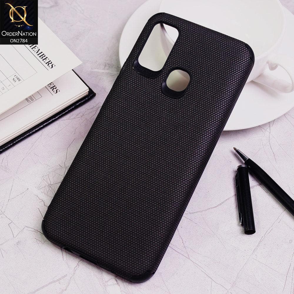Infinix Hot 9 Play Cover - Black - Leather Jeans Texture Soft Case