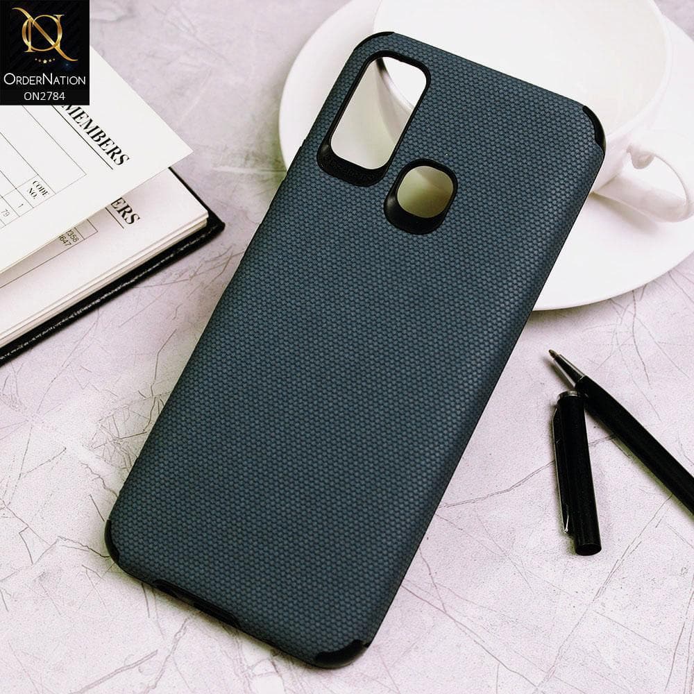 Infinix Hot 9 Play Cover - Blue - Leather Jeans Texture Soft Case