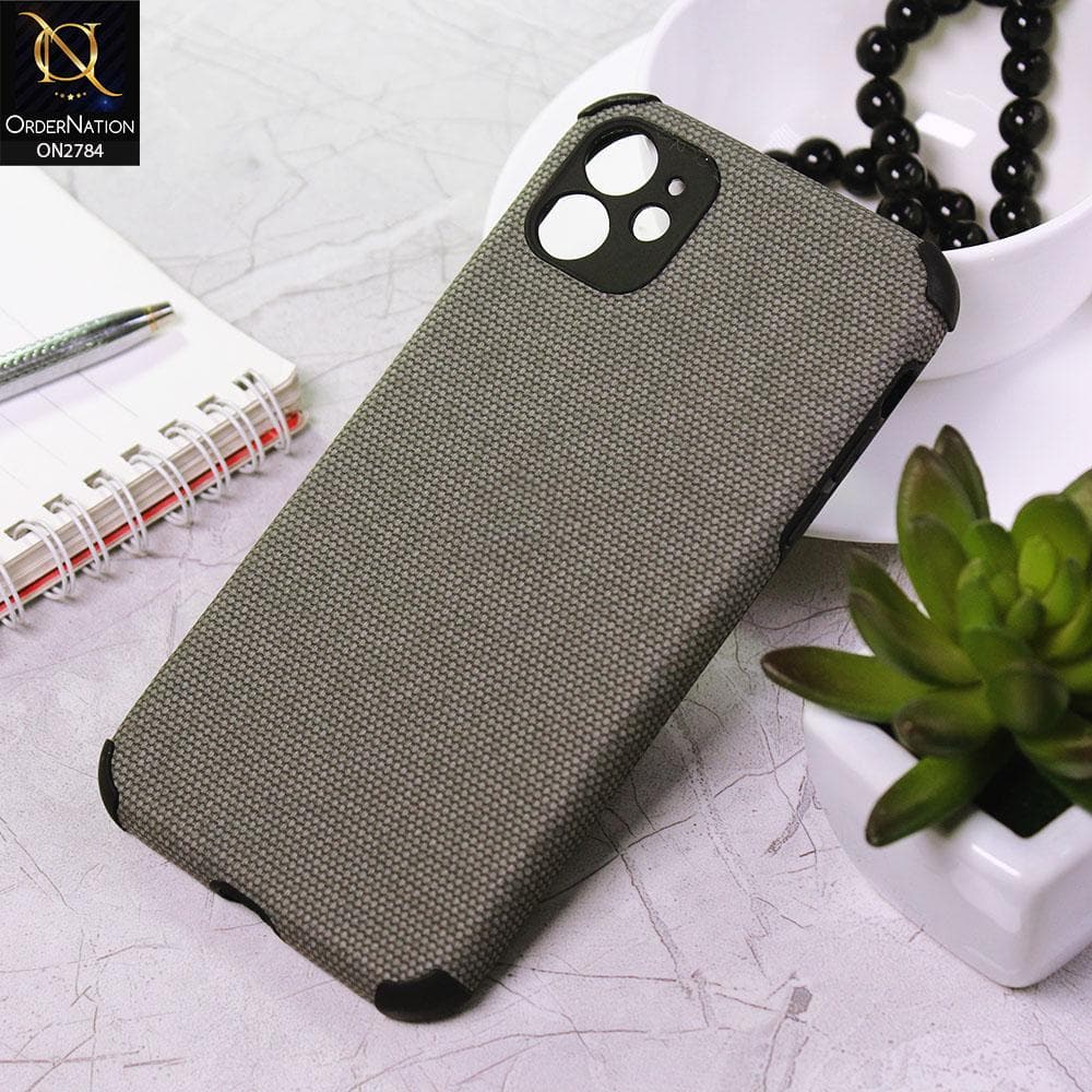 iPhone 11 Cover - Gray - Leather Jeans Texture Soft Case