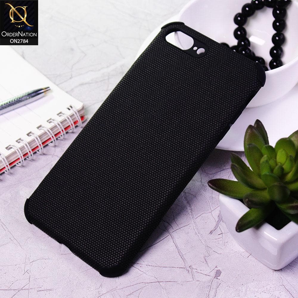 iPhone 8 Plus / 7 Plus Cover - Black - Leather Jeans Texture Soft Case