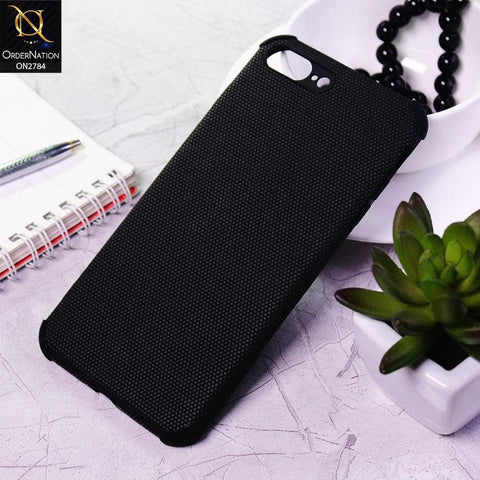 iPhone 8 Plus / 7 Plus Cover - Black - Leather Jeans Texture Soft Case