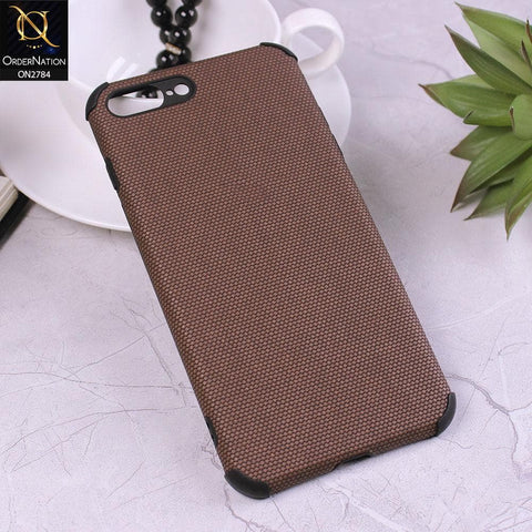 iPhone 8 Plus / 7 Plus Cover - Brown - Leather Jeans Texture Soft Case