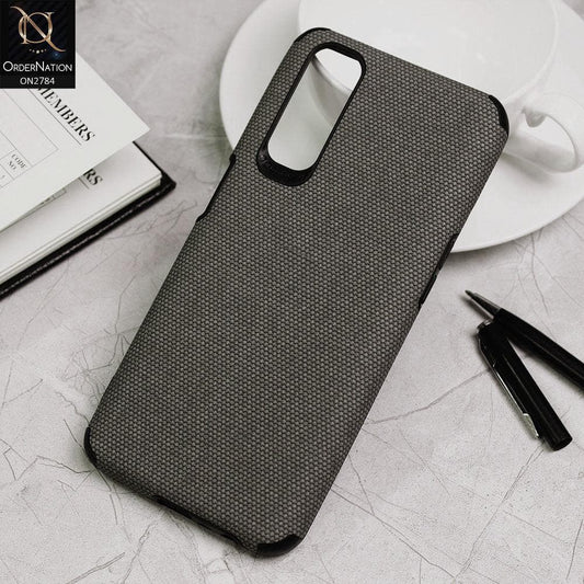 Realme 7 Cover - Gray - Leather Jeans Texture Soft Case
