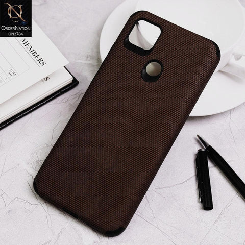 Xiaomi Redmi 9C Cover - Brown - Leather Jeans Texture Soft Case