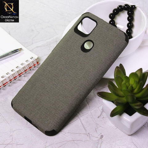 Xiaomi Redmi 9C Cover - Gray - Leather Jeans Texture Soft Case