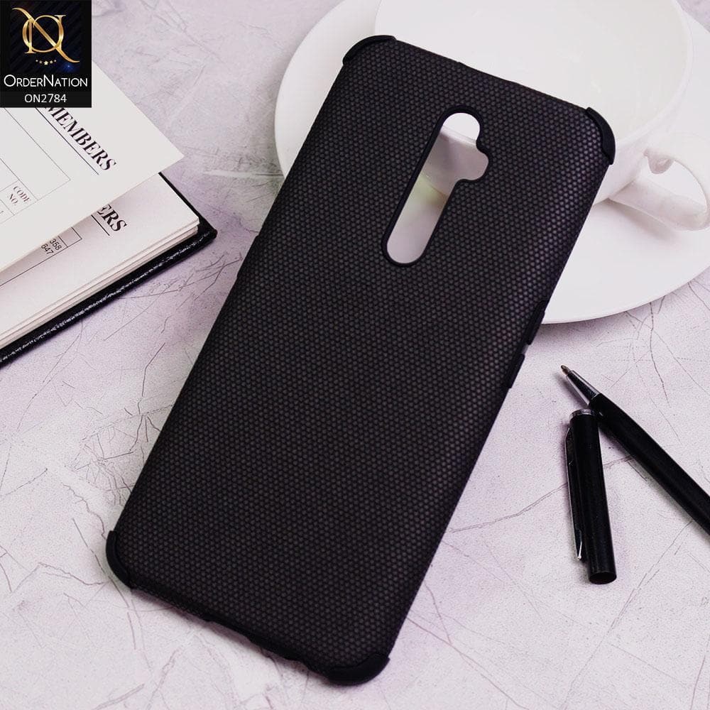 Oppo Reno 2Z Cover - Black - Leather Jeans Texture Soft Case