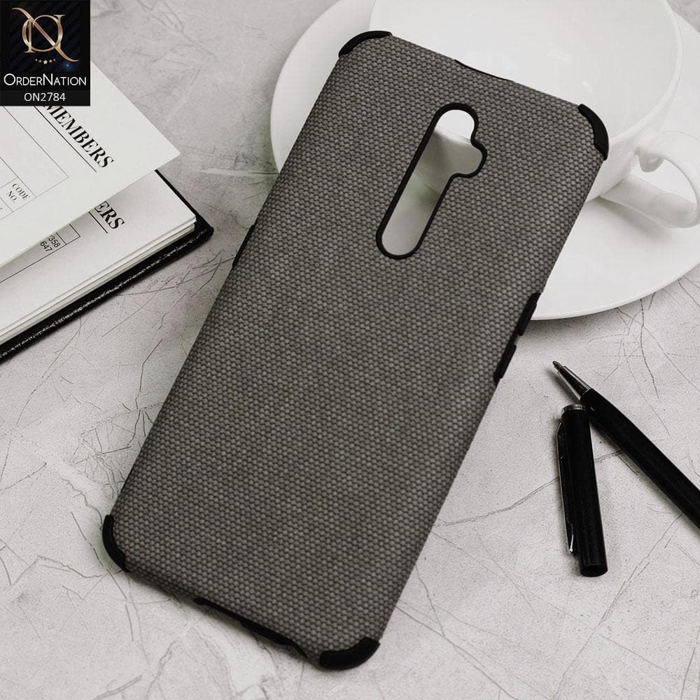 Oppo Reno 2Z Cover - Gray - Leather Jeans Texture Soft Case
