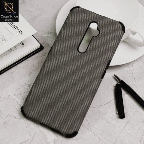 Oppo Reno 2F Cover - Gray - Leather Jeans Texture Soft Case