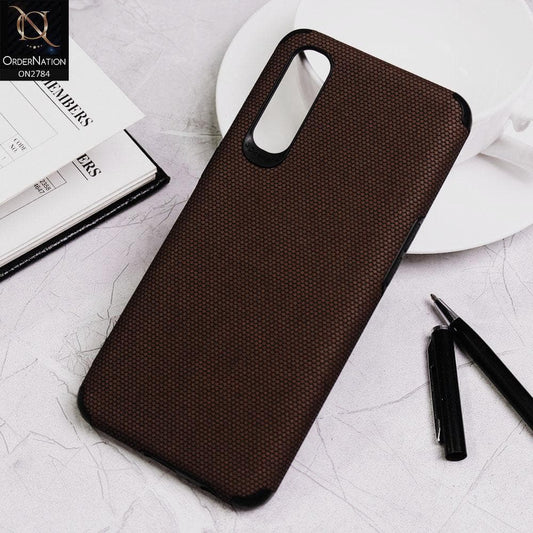 Oppo Reno 3 Pro Cover - Brown - Leather Jeans Texture Soft Case