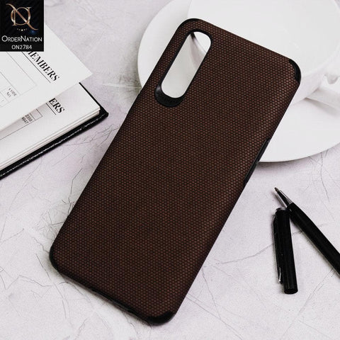 Oppo Reno 3 Pro Cover - Brown - Leather Jeans Texture Soft Case