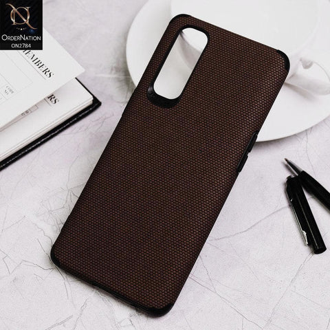 Oppo Reno 4 Pro Cover - Brown - Leather Jeans Texture Soft Case