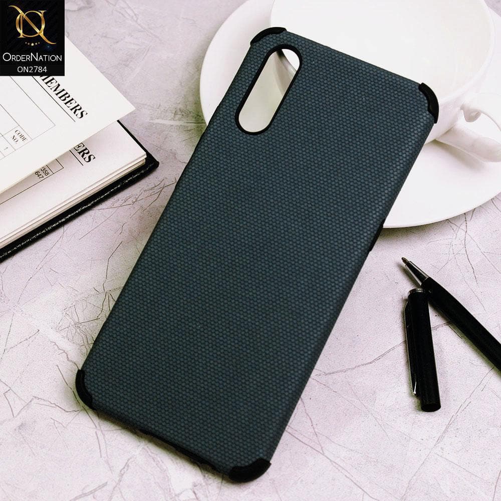 Vivo S1 Cover - Blue - Leather Jeans Texture Soft Case