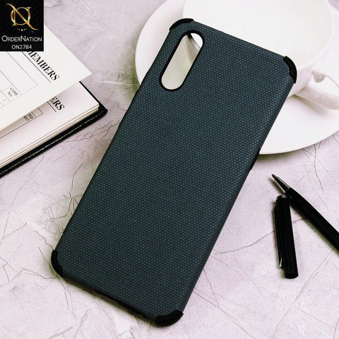 Vivo S1 Cover - Blue - Leather Jeans Texture Soft Case