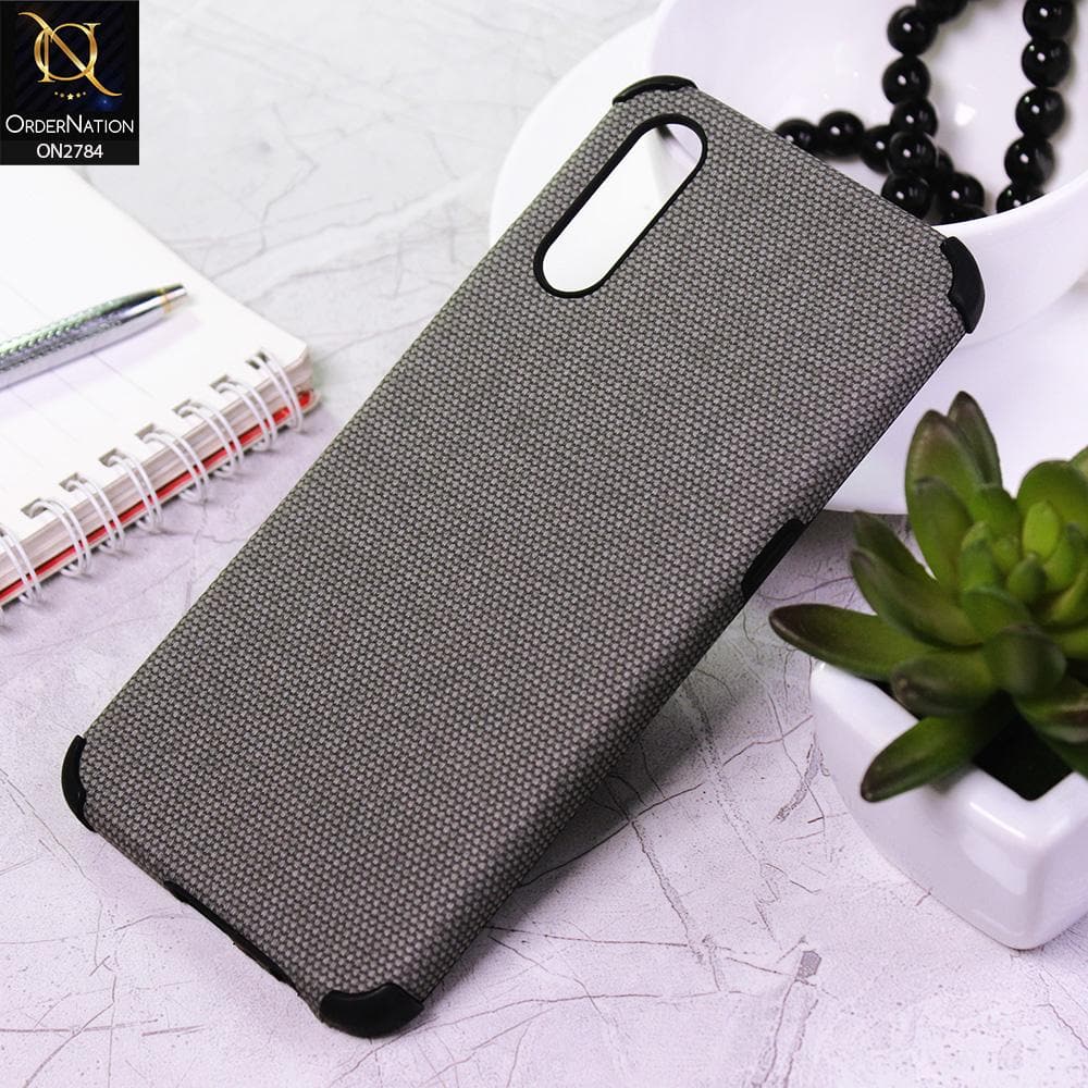 Vivo S1 Cover - Gray - Leather Jeans Texture Soft Case