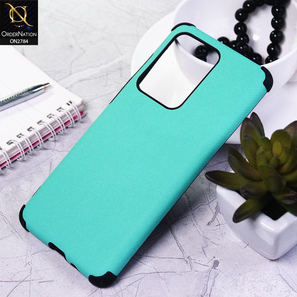 Samsung Galaxy S20 Ultra Cover - Sea Green - Leather Jeans Texture Soft Case