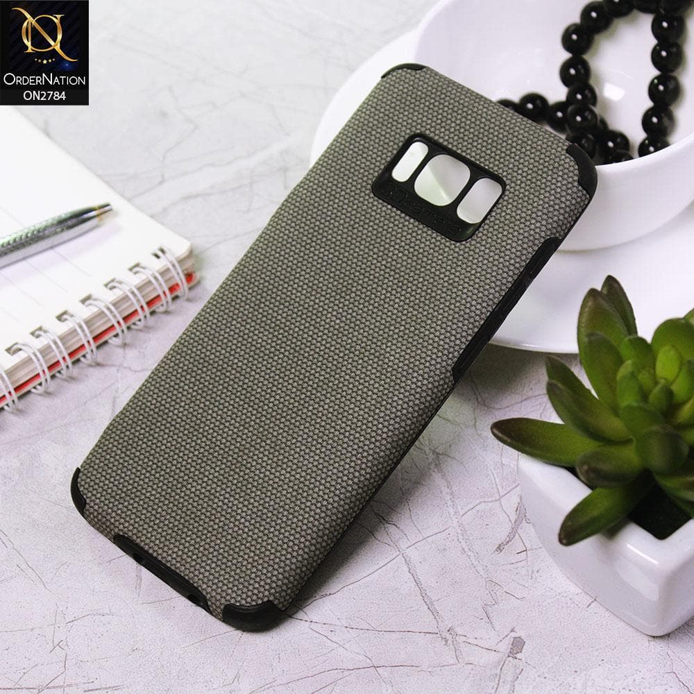 Samsung Galaxy S8 Cover - Gray - Leather Jeans Texture Soft Case