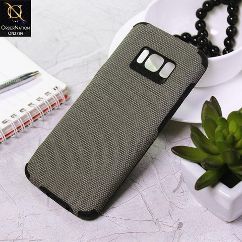 Samsung Galaxy S8 Cover - Gray - Leather Jeans Texture Soft Case