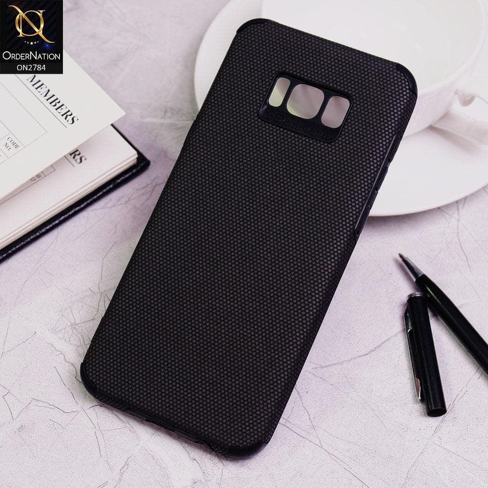 Samsung Galaxy S8 Plus Cover - Black - Leather Jeans Texture Soft Case